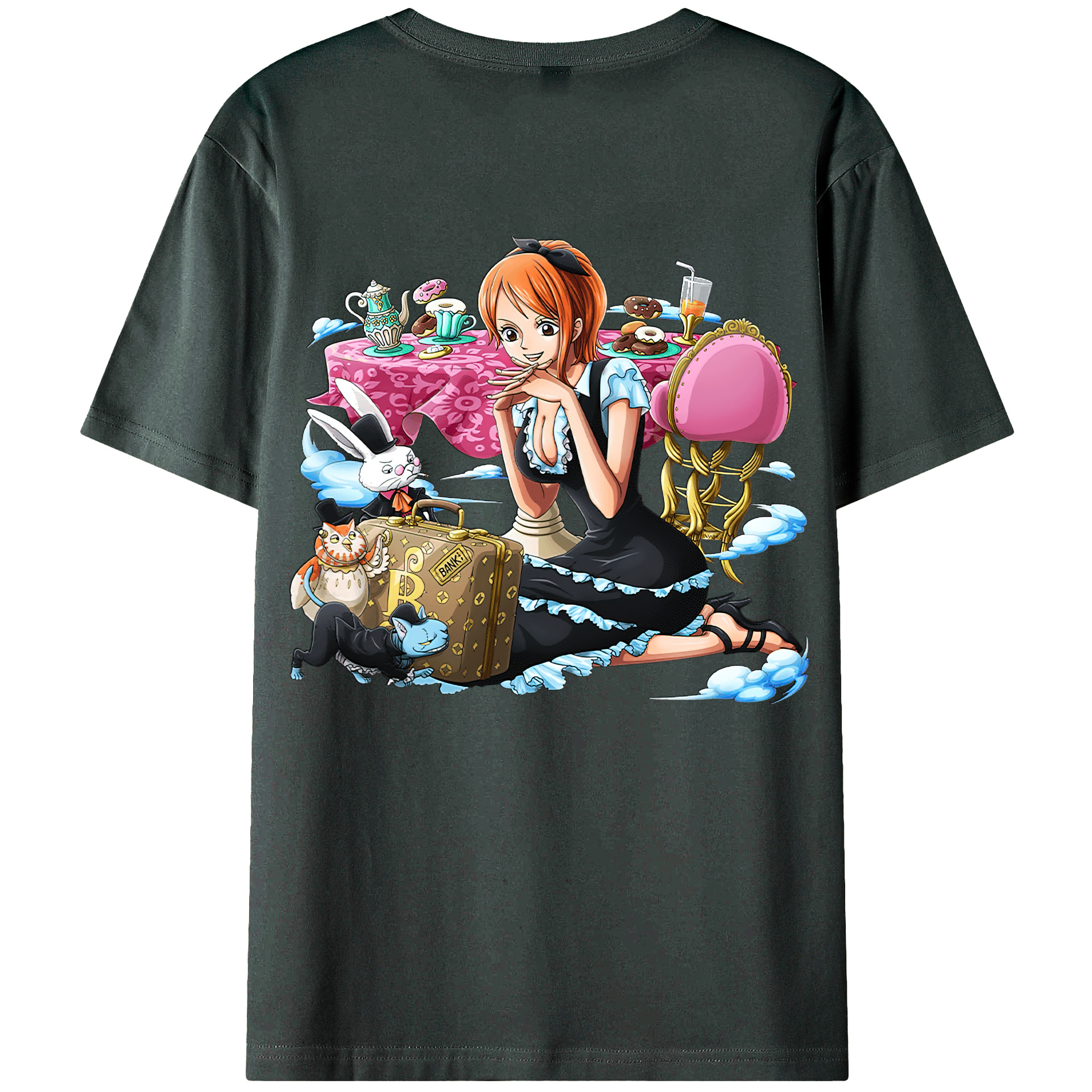 （画像用） ワンピース ナミ ONE PIECE Nami 綿100％ メンズ半袖Tシャツ（バックプリント） 通気性